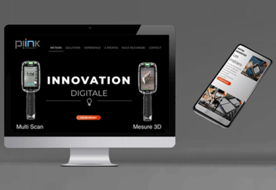 Création du logo, de l'habillage graphique et développement du site internet de Piink Teknology (Toulouse)
