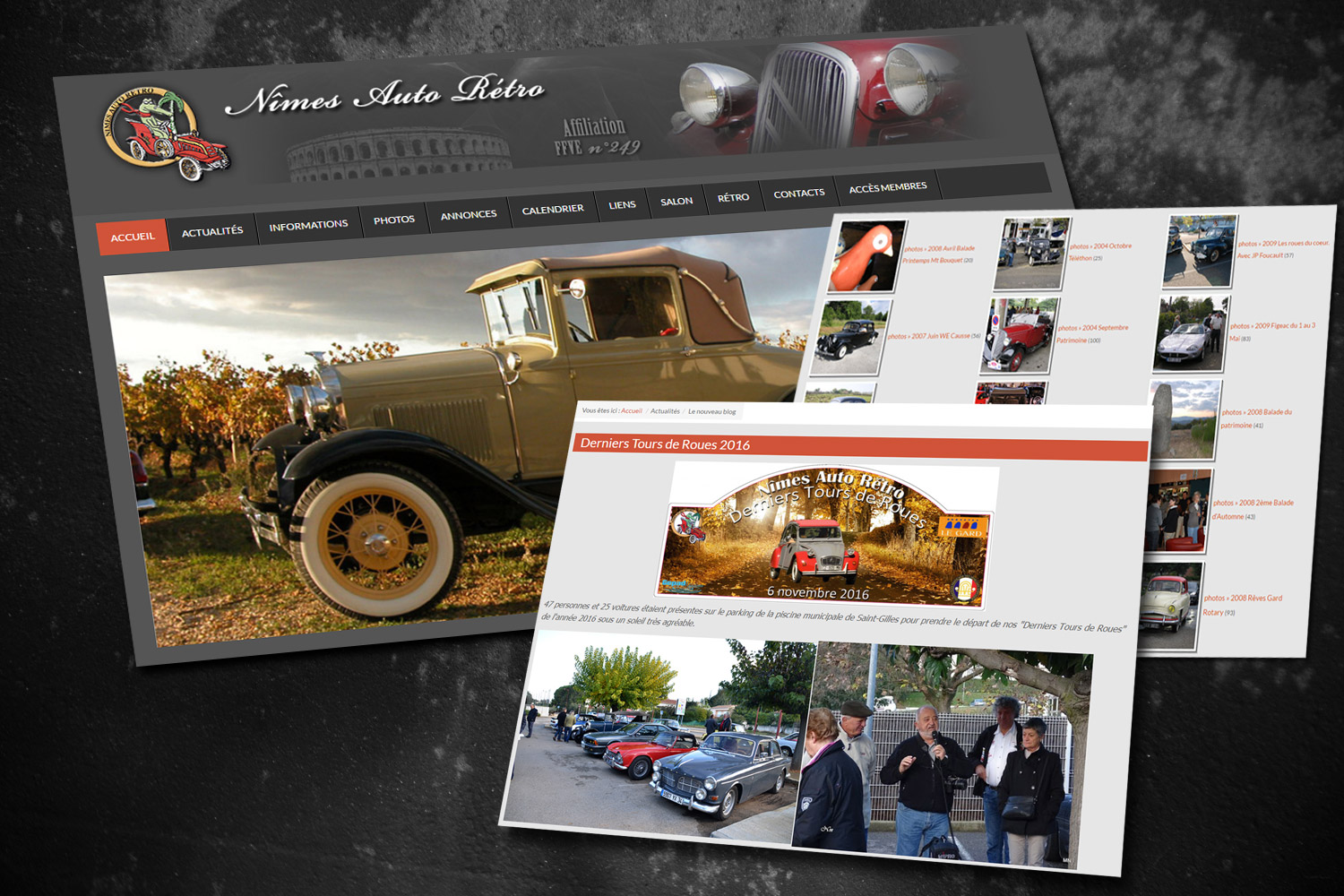 Site internet Nîmes Auto Rétro (Gard)