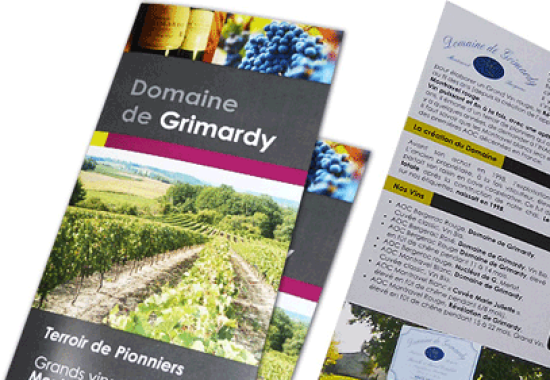 Domaine de Grimardy (Dordogne) - site internet, charte graphique et plaquette de présentation