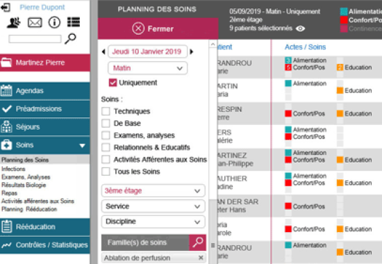 interface utilisateur logiciel médical design