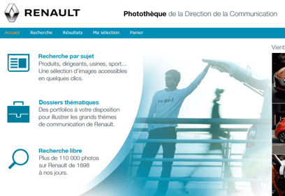 interfce utilisateur mobile photothèque
