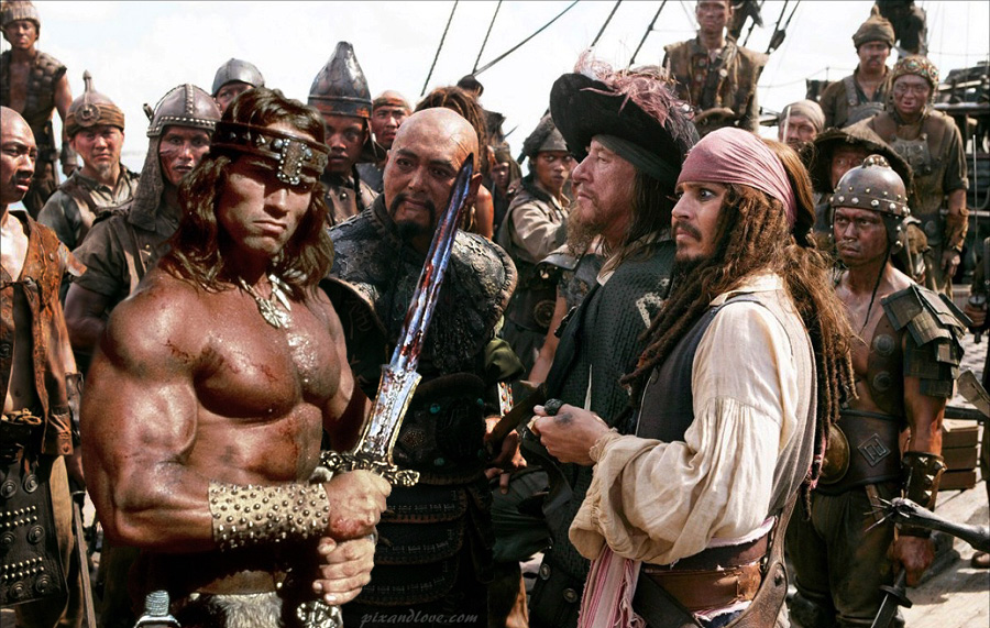 conan pirate caraibes détournement photos film cinéma mélange humour